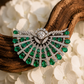 Emerald Fan Silver Pendant