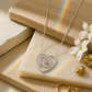 92.5 Silver Blush Pink Pear Cut Heart Swirl Pendant Necklace