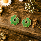 Emerald Mosaic Textured Stud Earrings