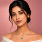 92.5 Silver Emerald Heart Pendant Necklace