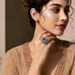 One-of-One 92.5 Silver Blue Stone Halo Ring