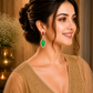 Carved Green Drop Earrings