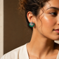 Geode Enamel Fan-shaped Earrings