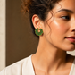 Emerald Mosaic Textured Stud Earrings