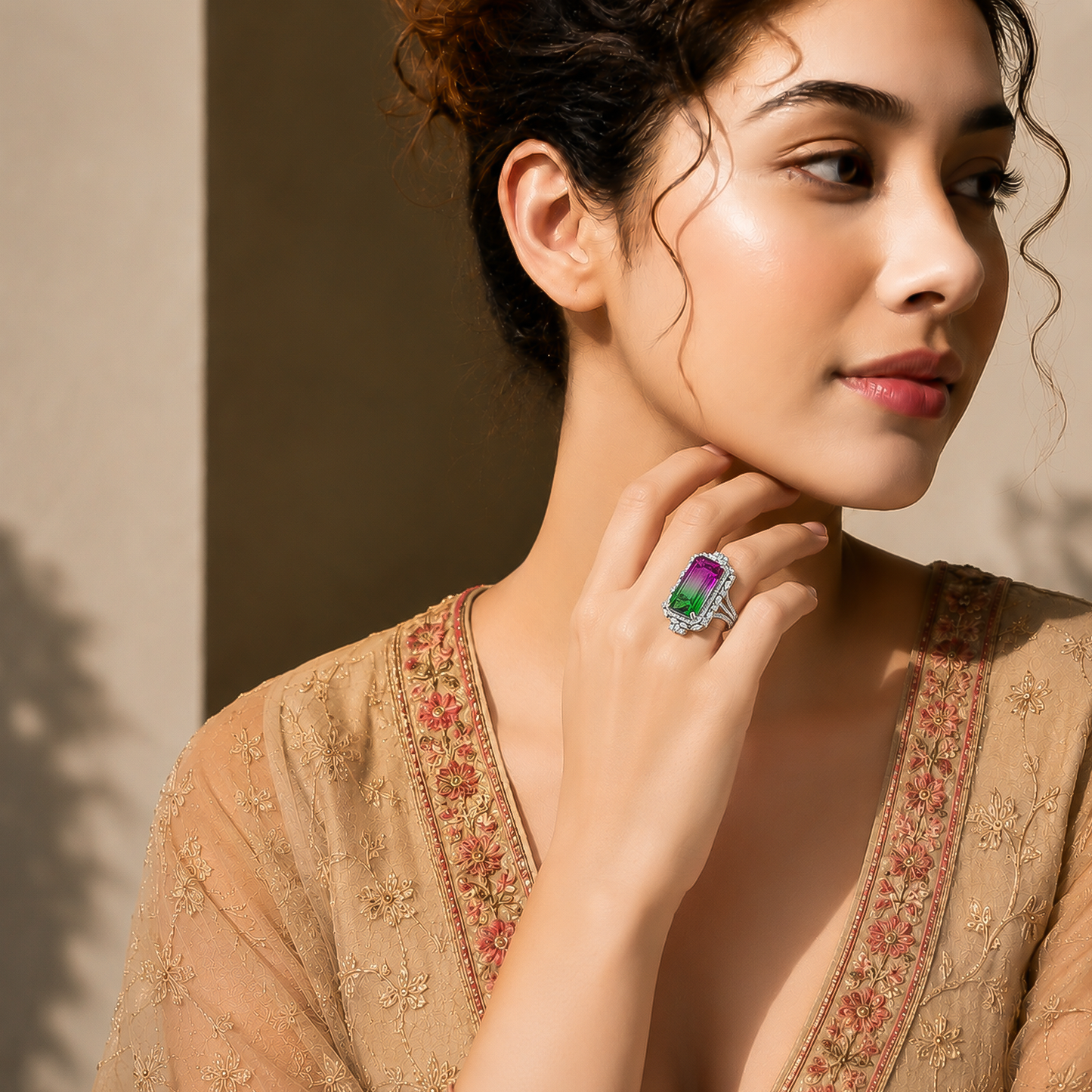 One-of-One Bi-Color Stone Ring