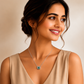 One-of-One 92.5 Silver Simulant Emerald Round Pendant Necklace