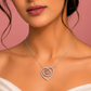 92.5 Silver Blush Pink Pear Cut Heart Swirl Pendant Necklace