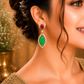 Carved Green Drop Earrings