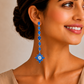 One-of-One 92.5 Silver Blue Floral Drop Earrings