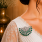 Emerald Fan Silver Pendant