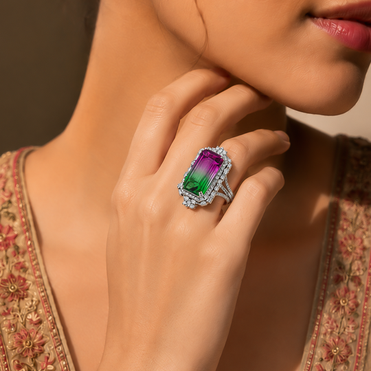 One-of-One Bi-Color Stone Ring