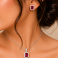 Crimson Ruby - 92.5 Silver Pendant Set