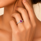Aura Ruby - Adjustable Silver Ring