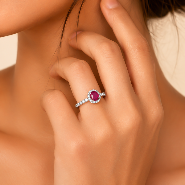 Aura Ruby - Adjustable Silver Ring