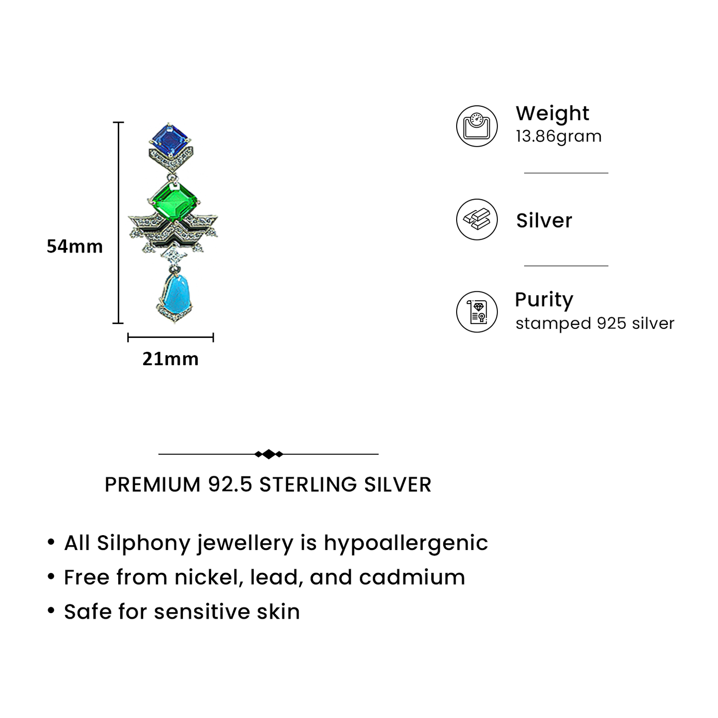 Multi-Stone Geometric Earrings