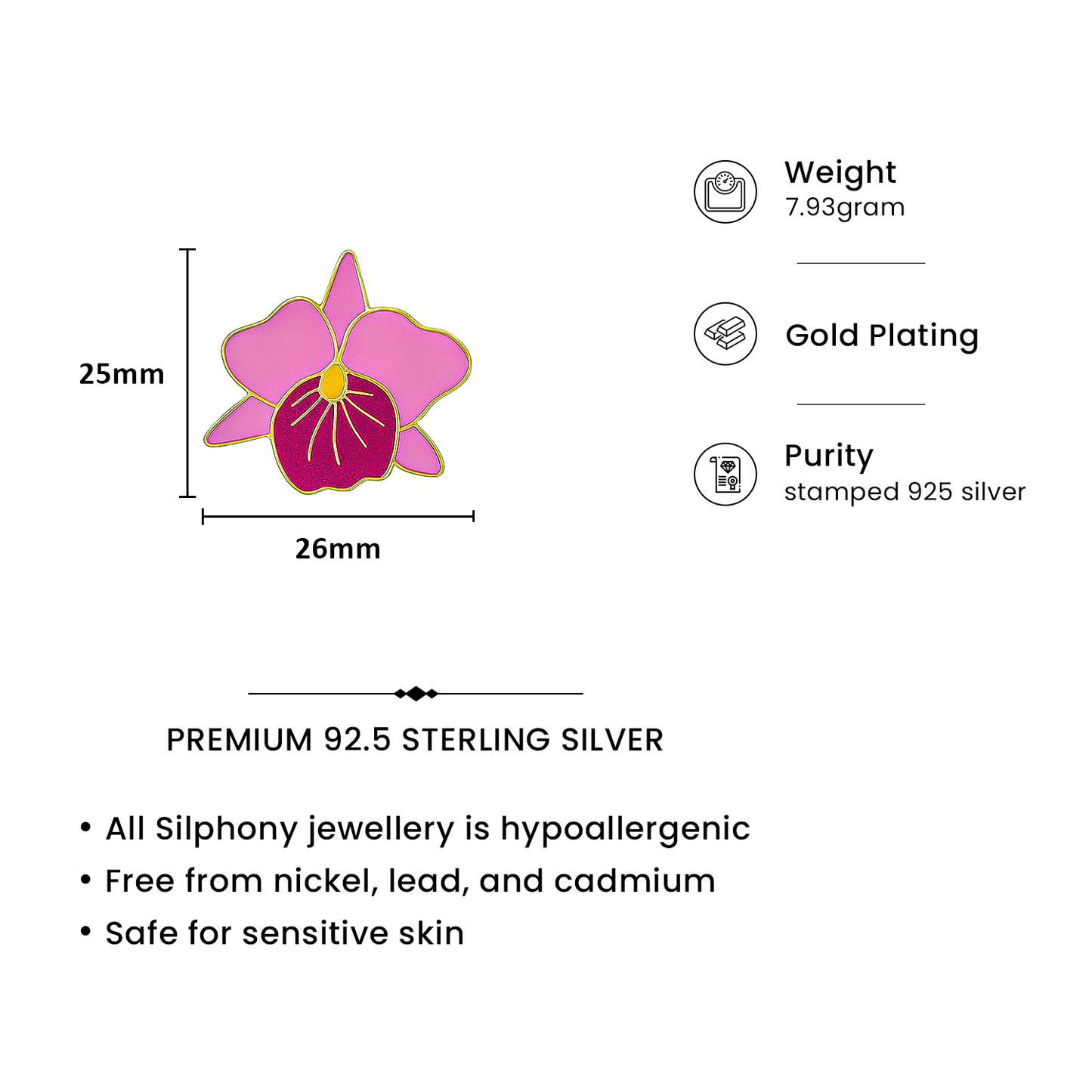 Pink Orchid Bloom Statement Stud Earrings