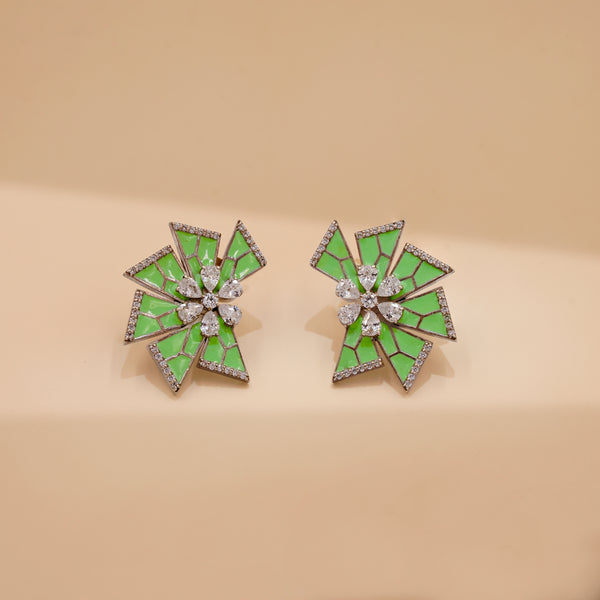 Emerald Starburst Luxe Statement Earrings