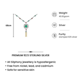 925 Silver Emerald Green Party Wear Necklace Set