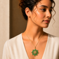 One-of-One 92.5 Silver Mint Enamel Starburst Pendant