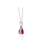 Teardrop Ruby Pendant Necklace – Classic Silver Jewellery for Women