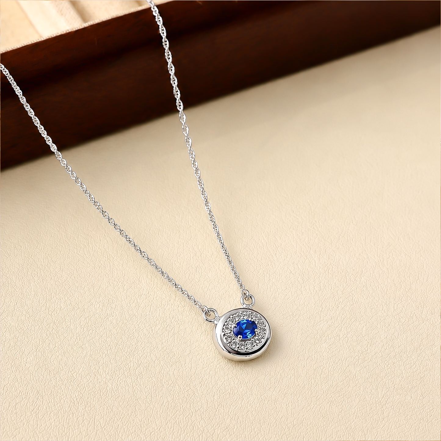 One-of-One 92.5 Silver Round Navy Pendant