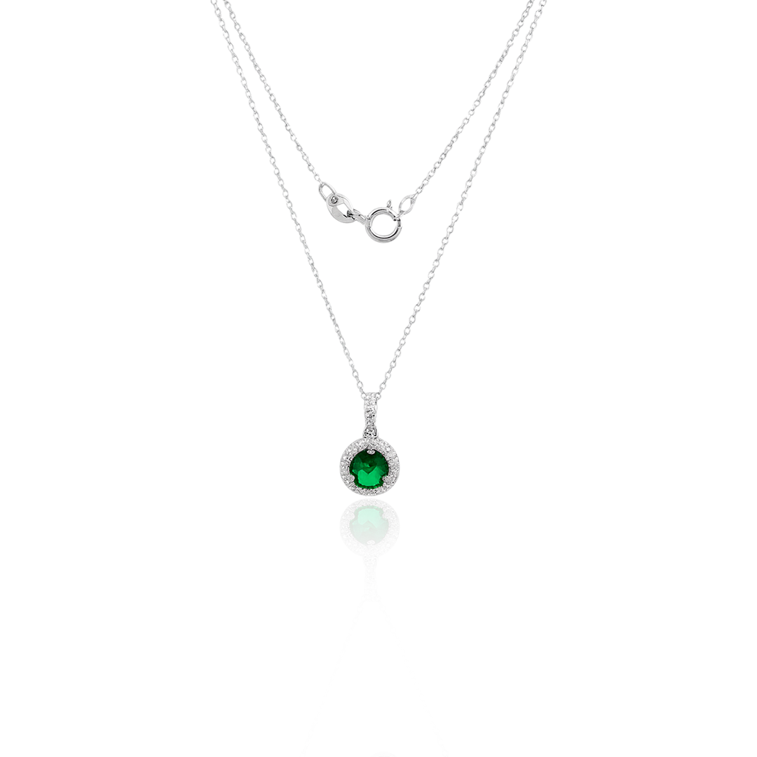 Emerald Aura - 92.5 Silver Pendant Set