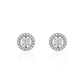 Luxury Silver Jewellery – Round Halo Earrings Par with Crystal Detail by SILphony