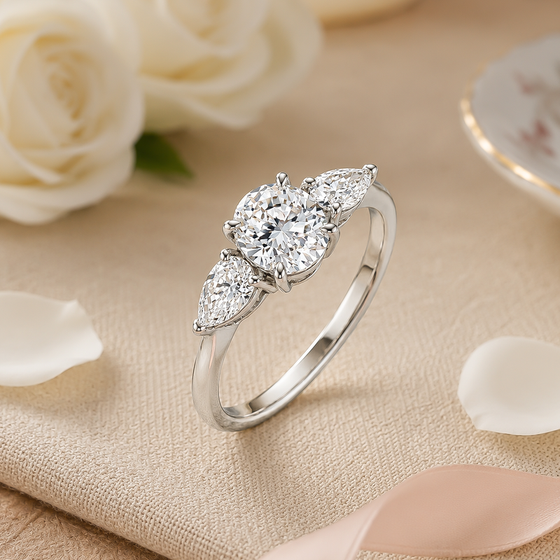 1.65 Ct Lab Grown Diamond 925 Sterling Silver Statement Ring