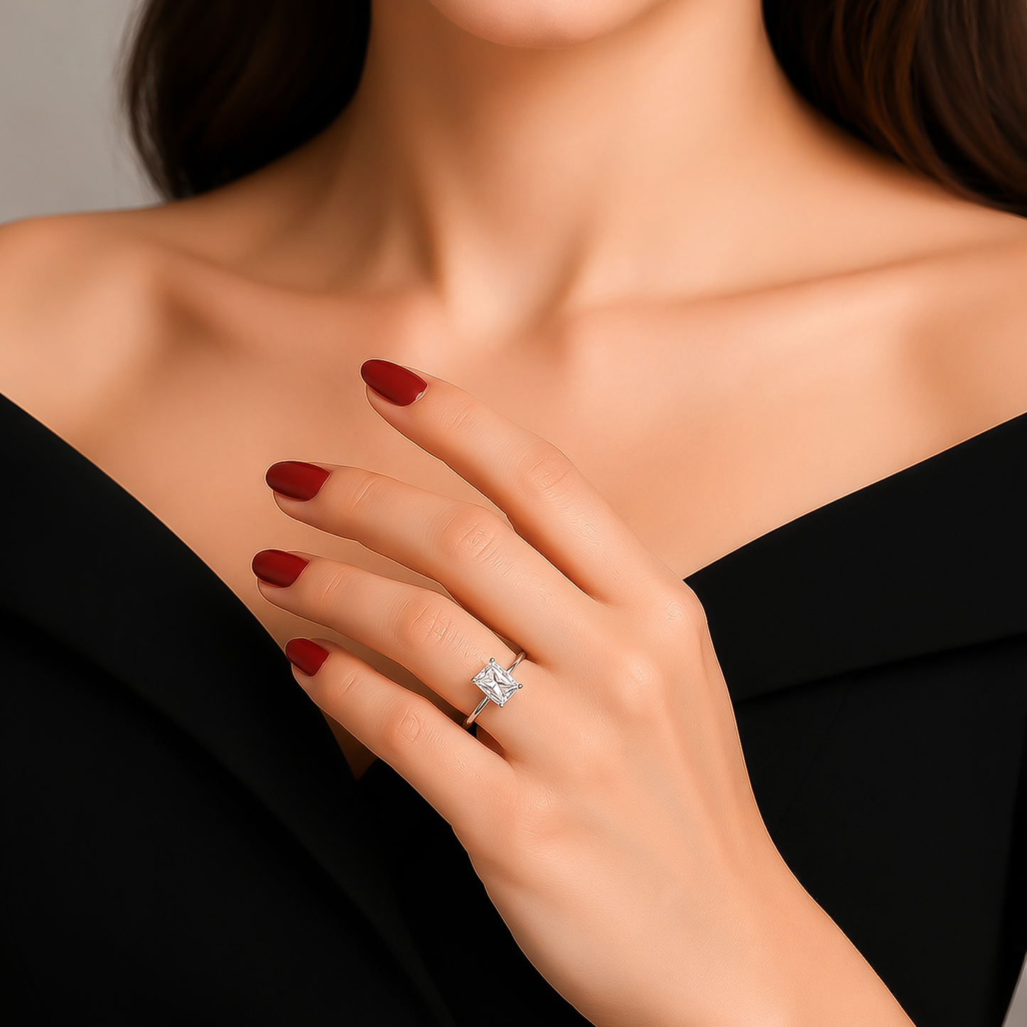 1.58 Ct Lab Grown Diamond 925 Sterling Silver Solitaire Engagement Ring