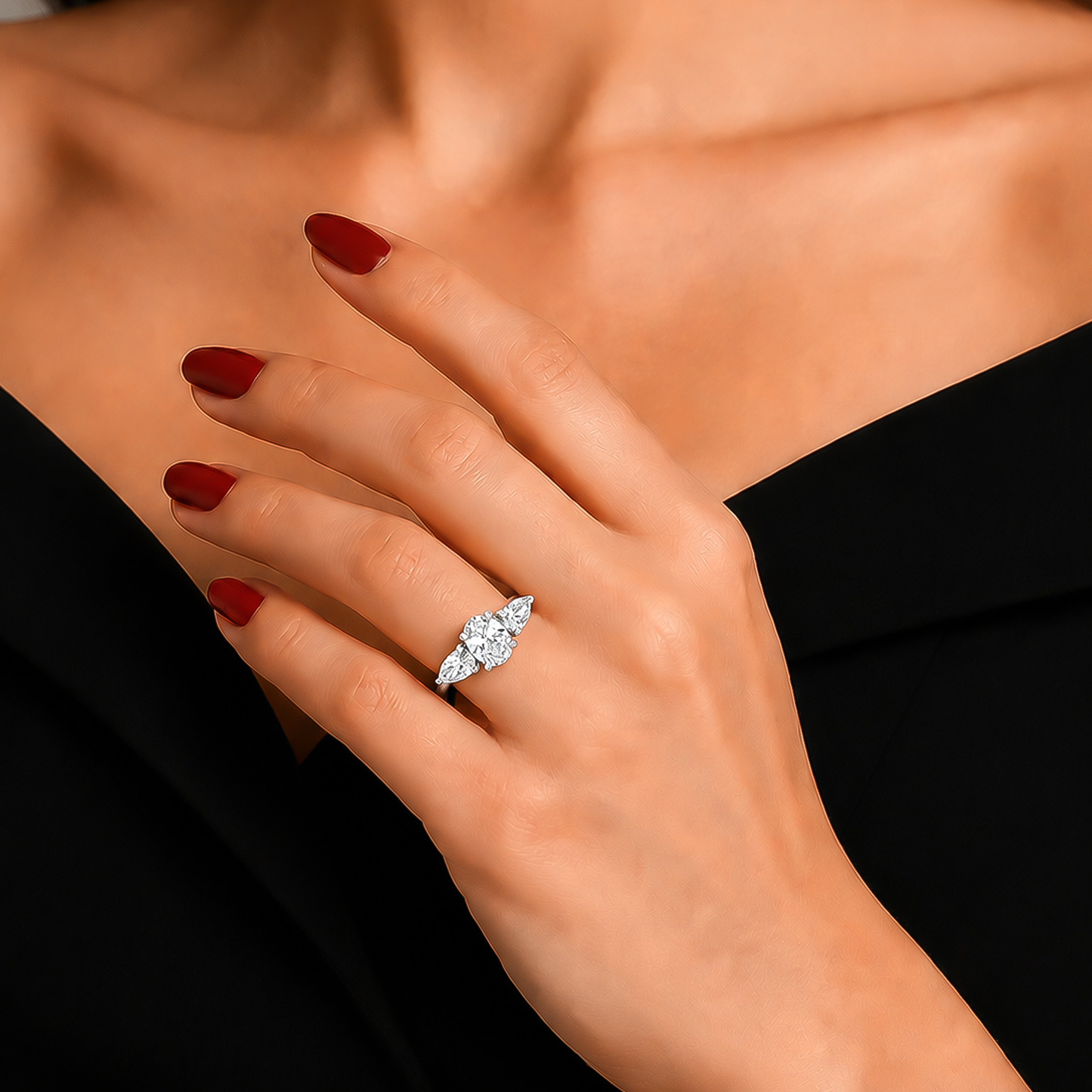 1.65 Ct Lab Grown Diamond 925 Sterling Silver Statement Ring