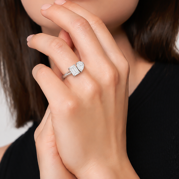 1.00 ct Lab-Grown Diamond 925 Silver Statement Ring