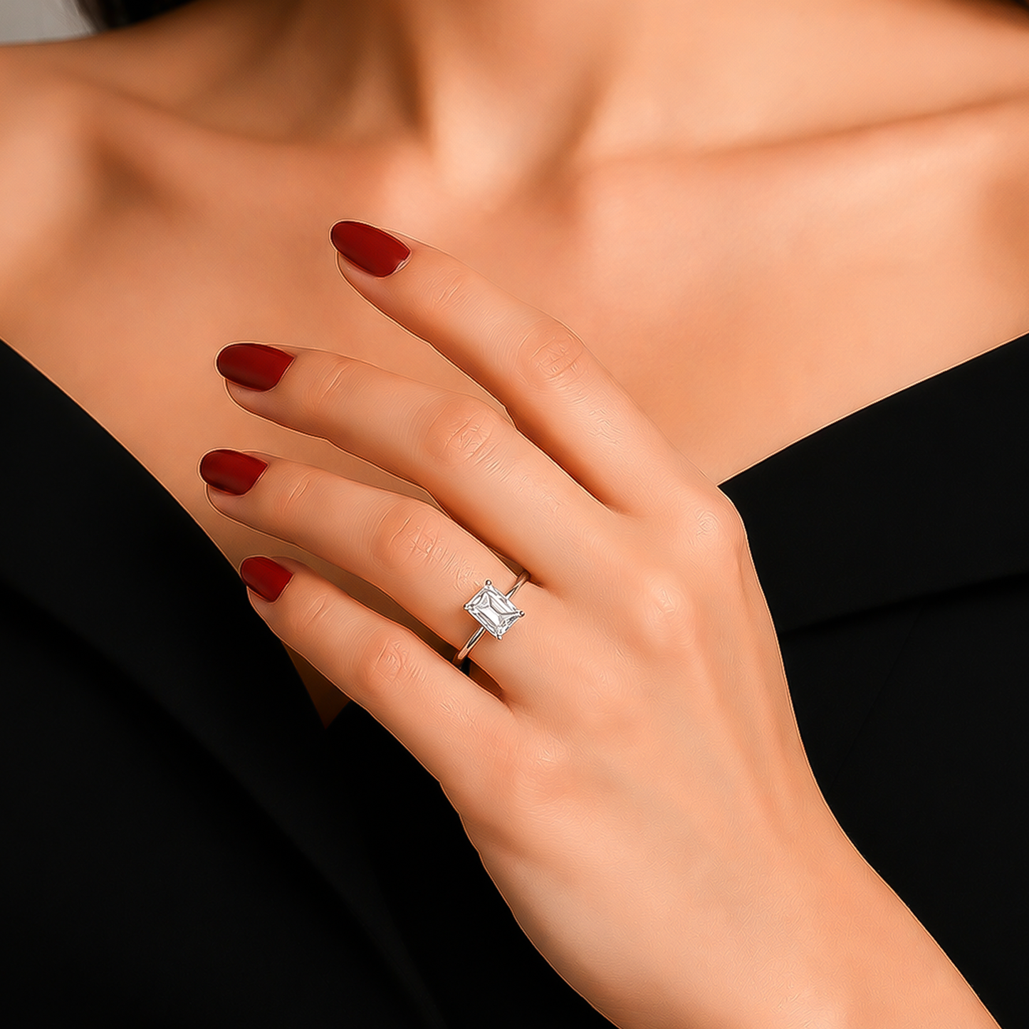 1.86 Ct Lab Grown Diamond 925 Sterling Silver Engagement Ring