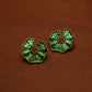 Emerald Mosaic Textured Stud Earrings