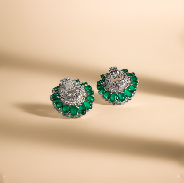 Geode Enamel Fan-shaped Earrings