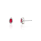 Ruby Dewdrop - 92.5 Silver Pendant Set