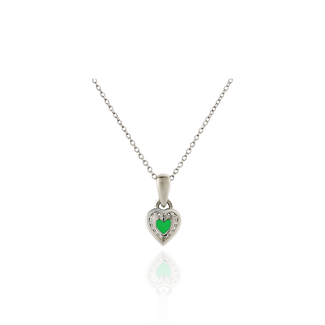 Emerald Heart - 92.5 Silver Pendant Set