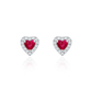 Ruby Romance - Heart Silver Pendant Set