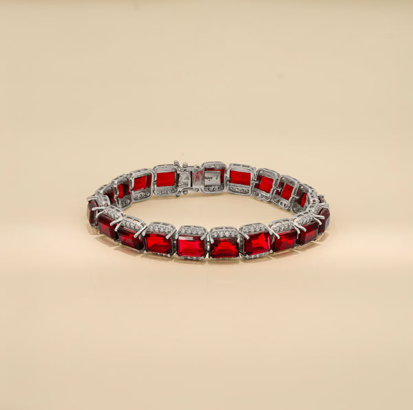 Red Square Stone Bracelet