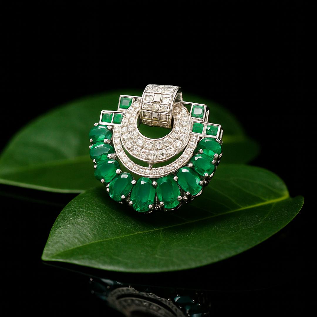 Geode Enamel Fan-shaped Earrings