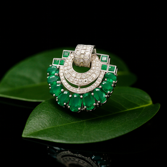 Geode Enamel Fan-shaped Earrings