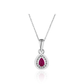 Ruby Dewdrop - 92.5 Silver Pendant Set
