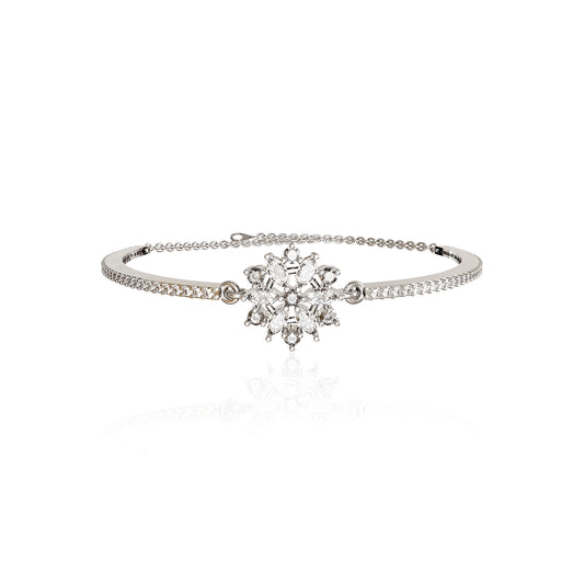 Snowflake Spark – Silver Adjustable Bracelet