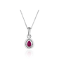SILphony Ruby Pendant – Red Gemstone Necklace with Sparkling Silver Setting