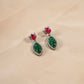 Carved Green Drop Earrings