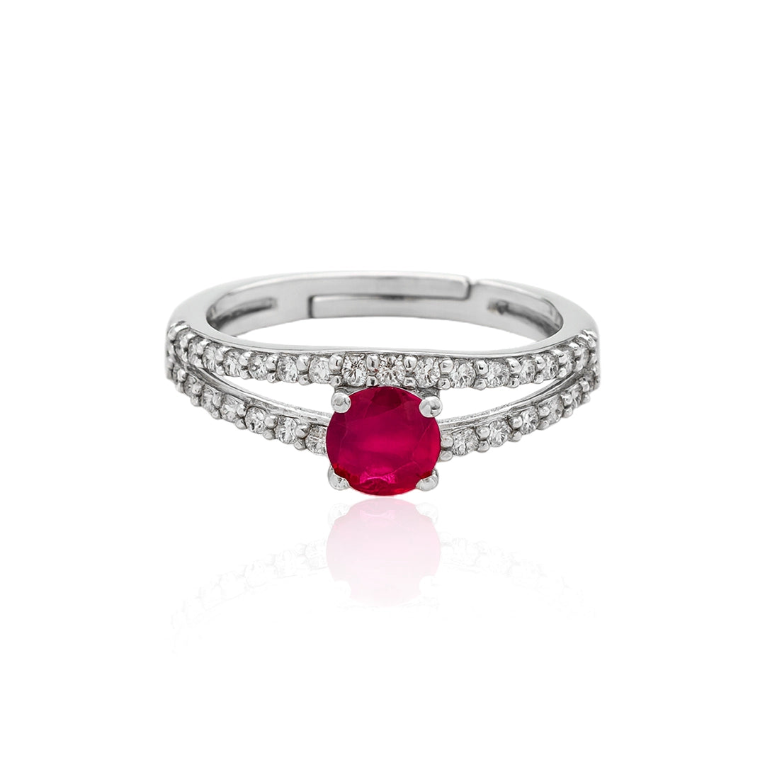 Emera Ruby Ring Silver