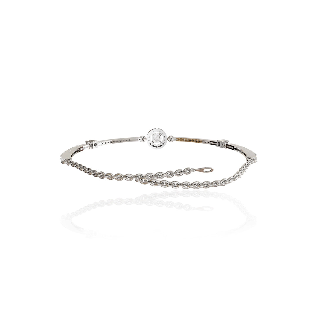 Silver Luminous Circle Adjustable Bracelet