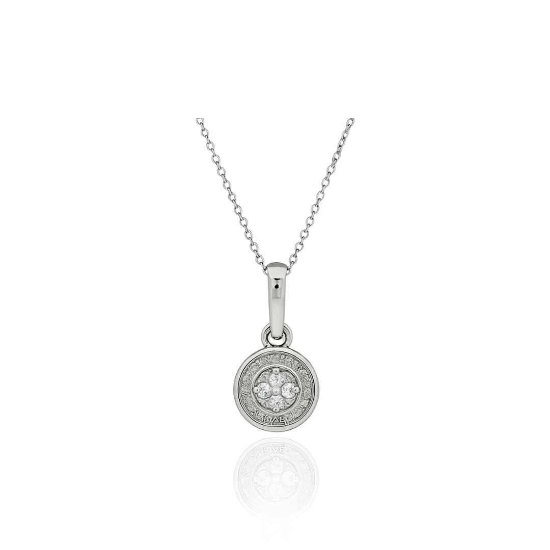 Round Silver Pendant – Elegant Diamond-Style Circle Jewellery by SILphony