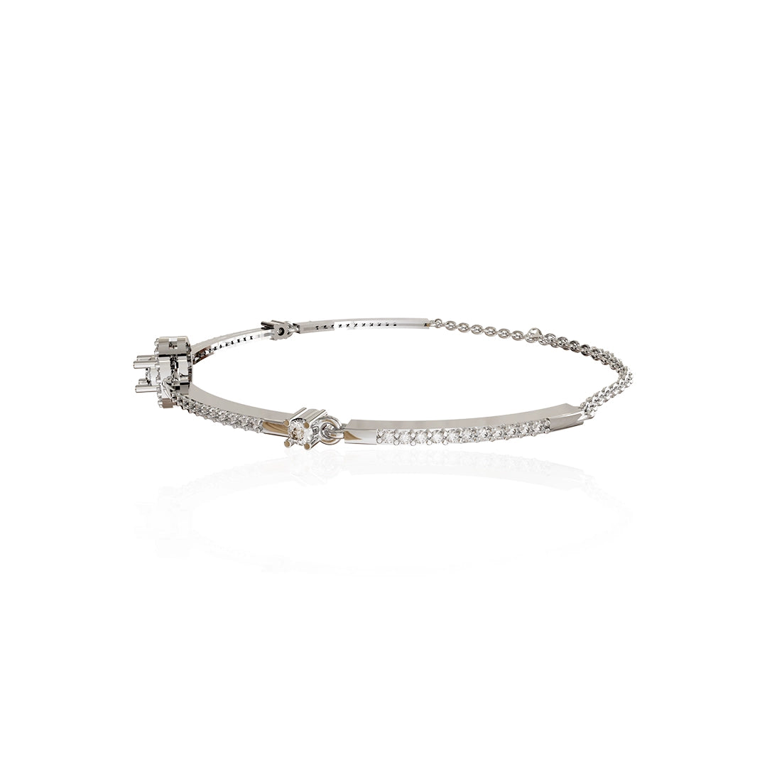 Silver Luminous Circle Adjustable Bracelet