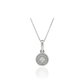 Round Sparkling Pendant Set Silver