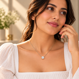 925 Silver Solitaire Moissanite Pendant Chain